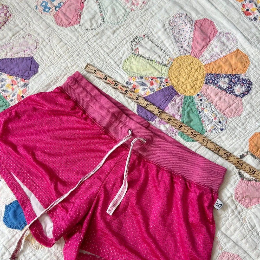 Vintage 2000s Self Esteem Pink Mesh Athletic Shorts Women Medium Y2K